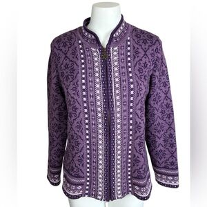 Appleseed’s Oslo Fair Isle Zip Front Cardigan- PM